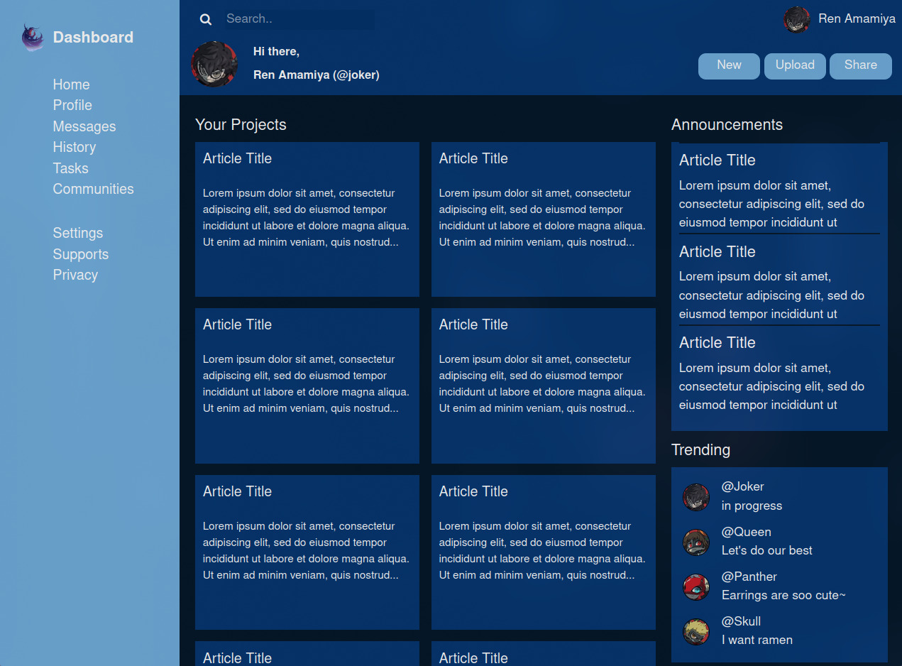 Admin Dashboard Layout